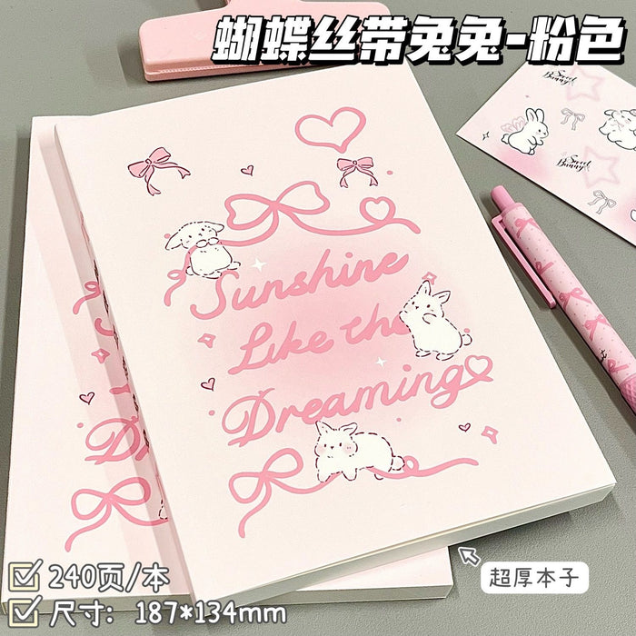 Wholesale A5 Blank Paper Notebook with Butterfly & Rabbit Design Cute Cartoon