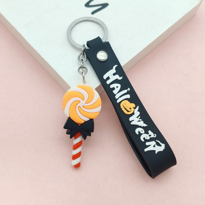 Wholesale Soft Glue Keychain Pendant - Skull Pumpkin Death Cartoon MOQ≥2