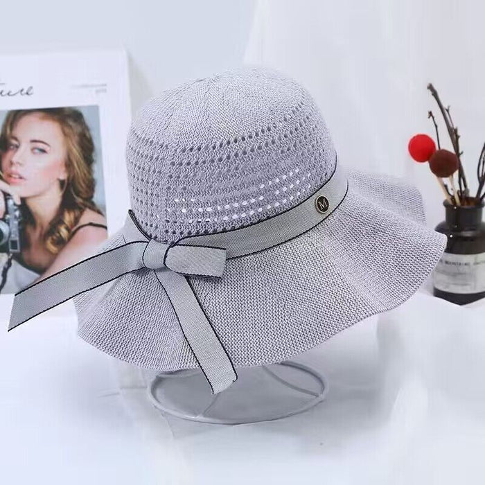 Wholesale Sun hat, sun protection straw hat, foldable bow, versatile and fashionable sun protection hat