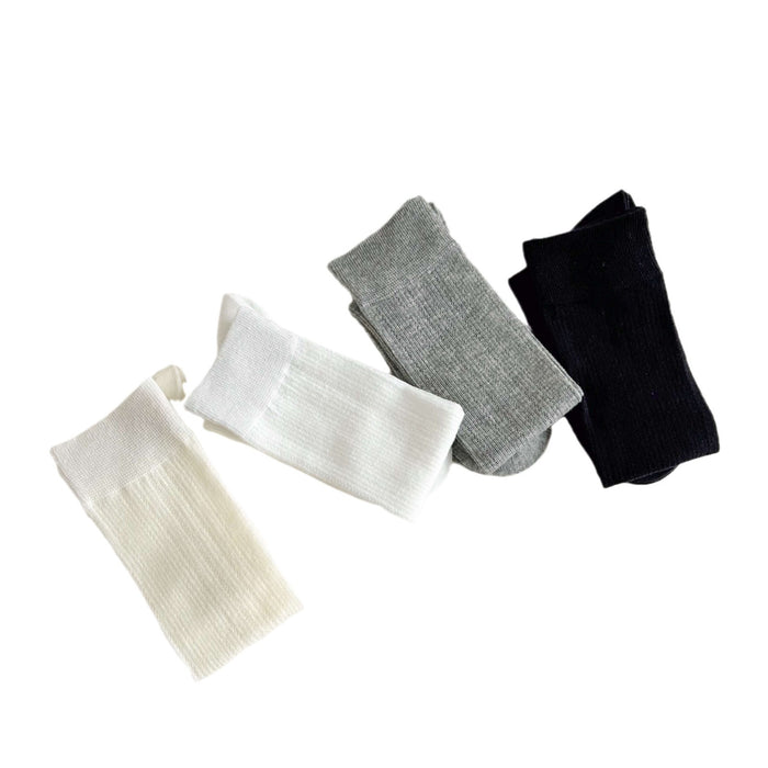 Wholesale Sweet pile socks, versatile calf socks, long tube cotton white elongated vertical striped socks