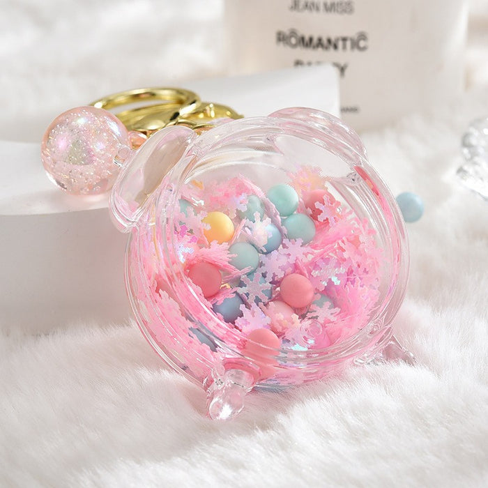 Wholesale Acrylic oil bottle candy Bean astronaut keychain