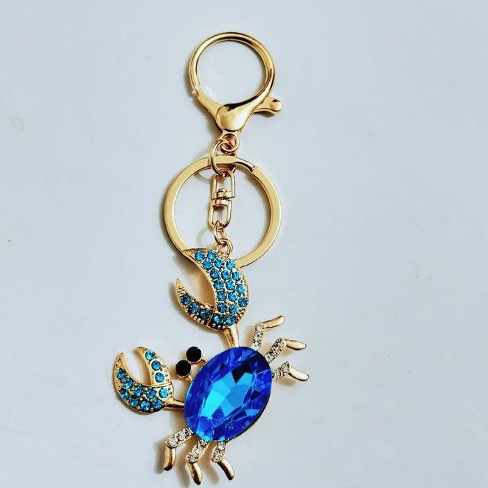 Wholesale Zinc Alloy Rhinestone Crab Keychain Trendy Cancer Zodiac Charm For Women S Bags And Keys