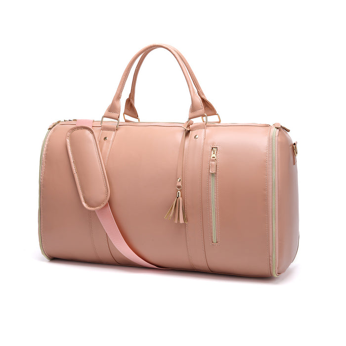 Wholesale Travel convenient carry-on clothing bag large PU leather duffel bag for women