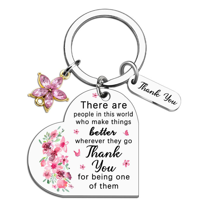 Wholesale Colored stainless steel keychain heart-shaped keychain