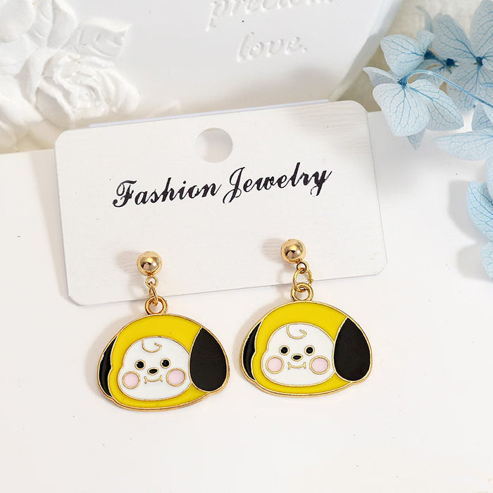Wholesale Cute Cartoon Drop Earrings Metal Fashion Jewelry Accessory for Teens MOQ≥2
