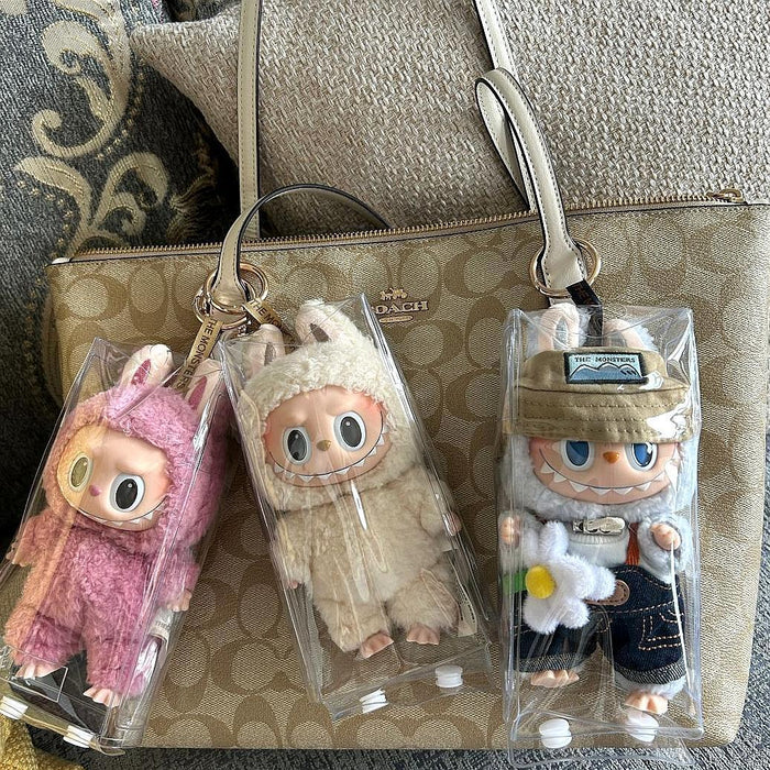 Wholesale Pendant protective cover doll plush dustproof 15cm transparent bag hanging bag