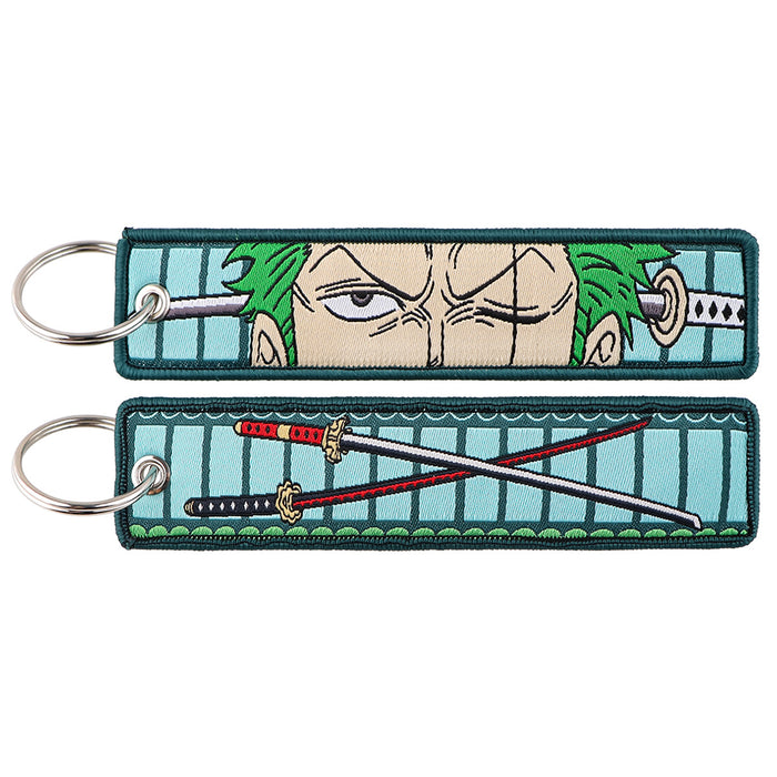 Wholesale Woven Label Keychain Cartoon Keychain Bag Pendant Woven Fabric Chain
