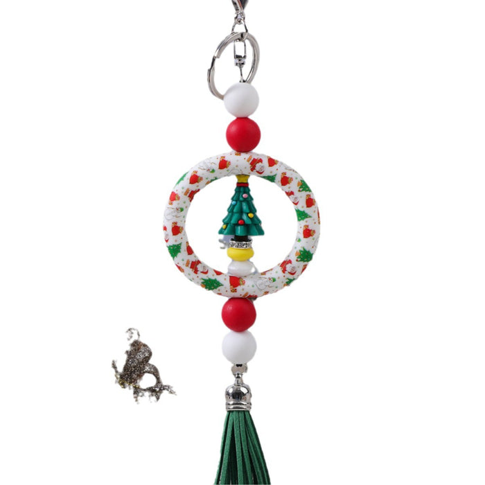 Wholesale Silicone Santa Christmas Keychain Charm Fashion Accessory Gift for Party MOQ≥2