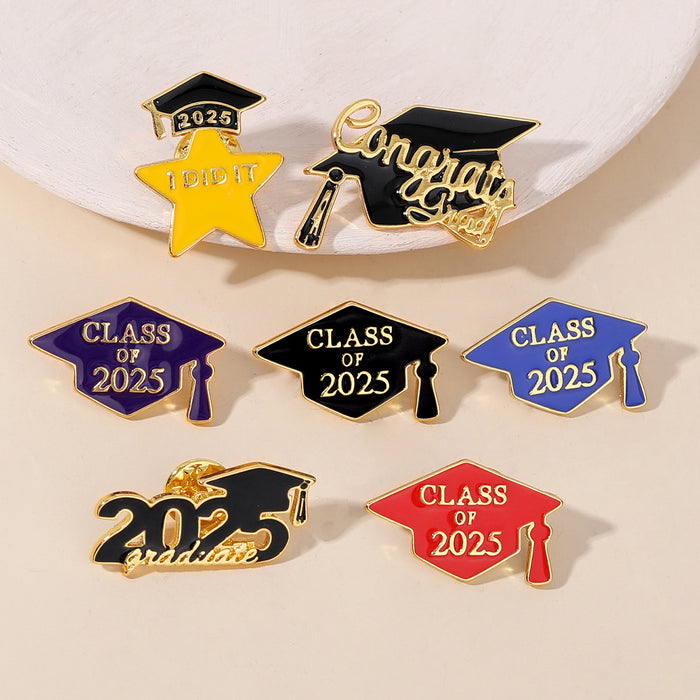 Wholesale Doctoral Hat Brooch Graduation Exam Full Score Commemorative Badge Student Gift New Style