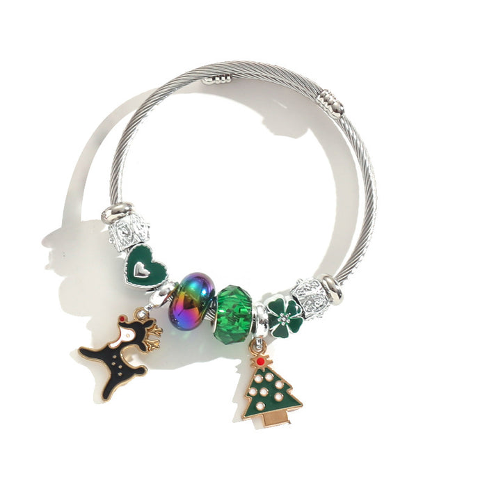 Wholesale Stainless Steel Christmas Charm Bracelet Women' s Fashion Accessory MOQ≥2