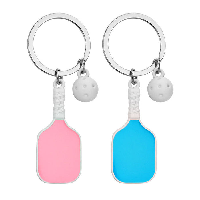 Wholesale Pickleball metal keychain car keychain pendant cultural and creative pickleball mini pickleball small gift