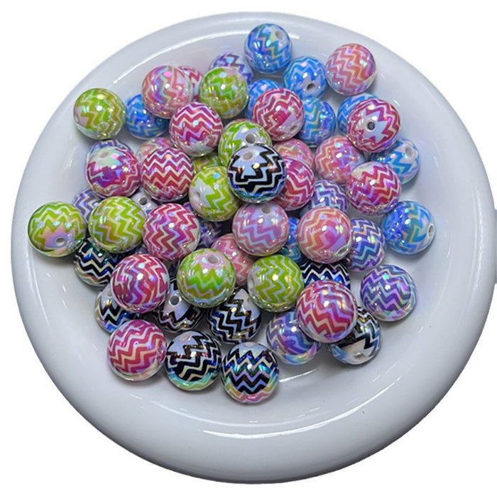 Wholesale 200pcs 16mm UV-plated Five-pointed Star Heart Leopard Print Resin Beads JDC-BDS-Xiaox006