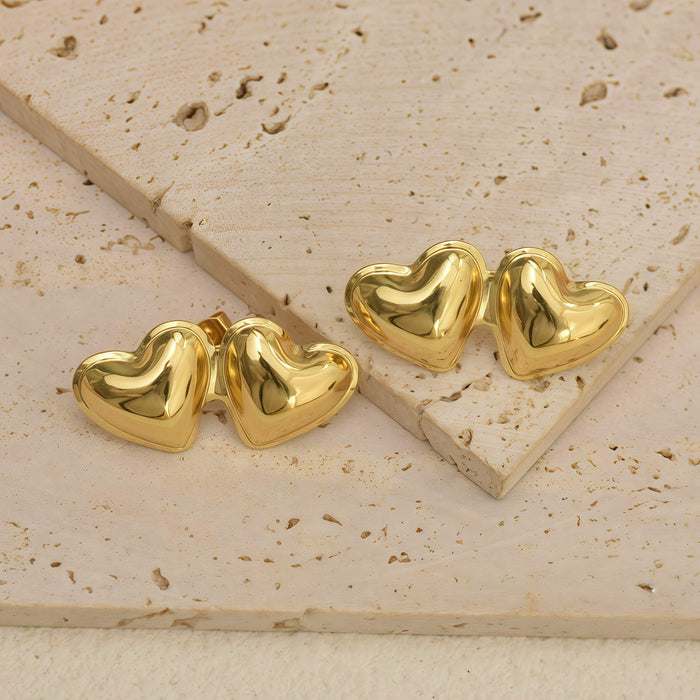 Wholesale Gold Heart Series Earrings Jewelry