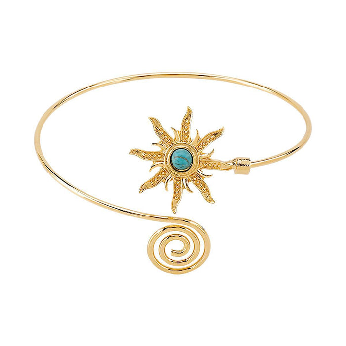 Wholesale Niche Design Open Fashion Armband Creative Geometric Multi-Layered Cross Water Drop Metal Armband