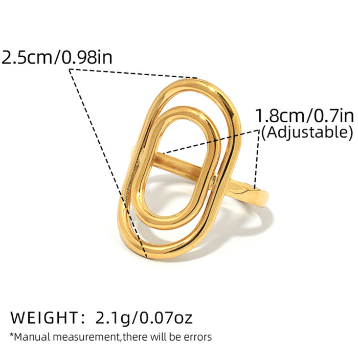Wholesale Stainless Steel Plated 18K Gold Geometric Open Ring Jewelry Rings