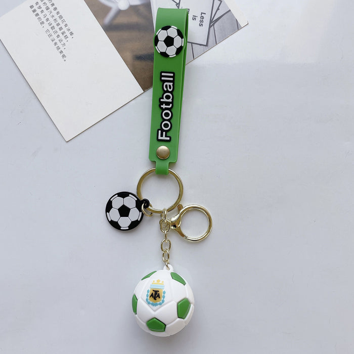Wholesale epoxy team football keychain pendant bag car key chain accessories gift