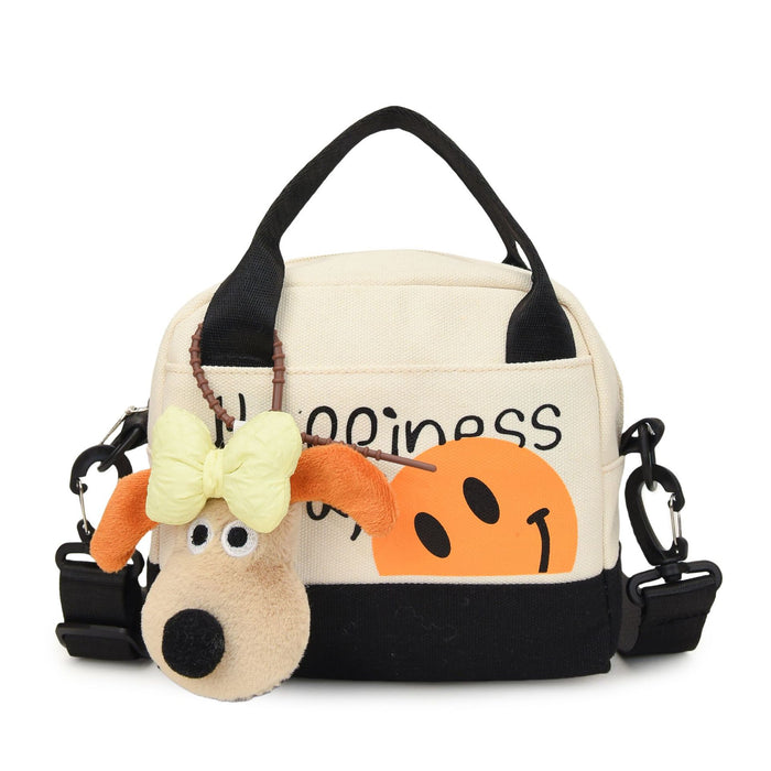 Wholesale Cute smiling face backpack for travel and commuting, hand-held canvas bag