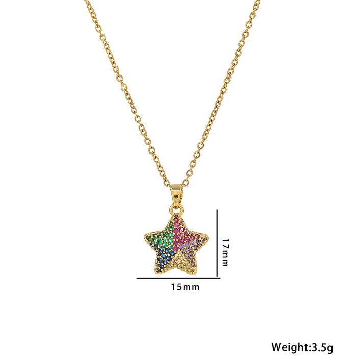 Wholesale Double Layer Diamond Titanium Steel Pendant JDC-NE-OBK010