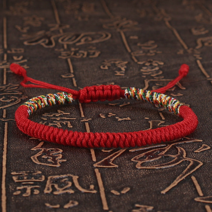 Wholesale Hand woven Ethnic Style Diamond Knot Red Rope Bracelet Hand Rope Miyuki JDC-BT-SX002