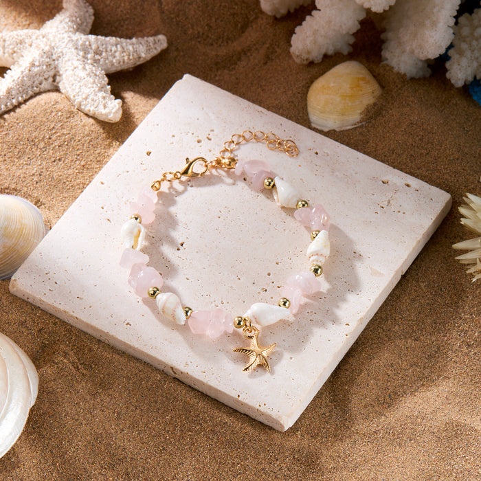 Wholesale Shell Bohemian Necklace and Bracelet Set Star and Sea Motif Jewelry