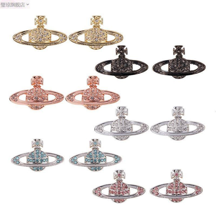 Wholesale Saturn Full Diamond Stud Earrings JDC-ES-TianYin001