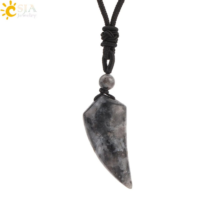 Wholesale Amethyst Crystal Wolf Tooth Pendant Necklace Minimalist Ancient Style Everyday Jewelry Accessory