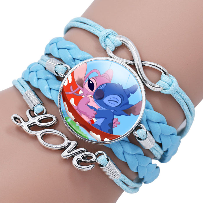 Wholesale Cartoon Braided Multi-layer Gemstone Cowhide Bracelet JDC-BT-NH021