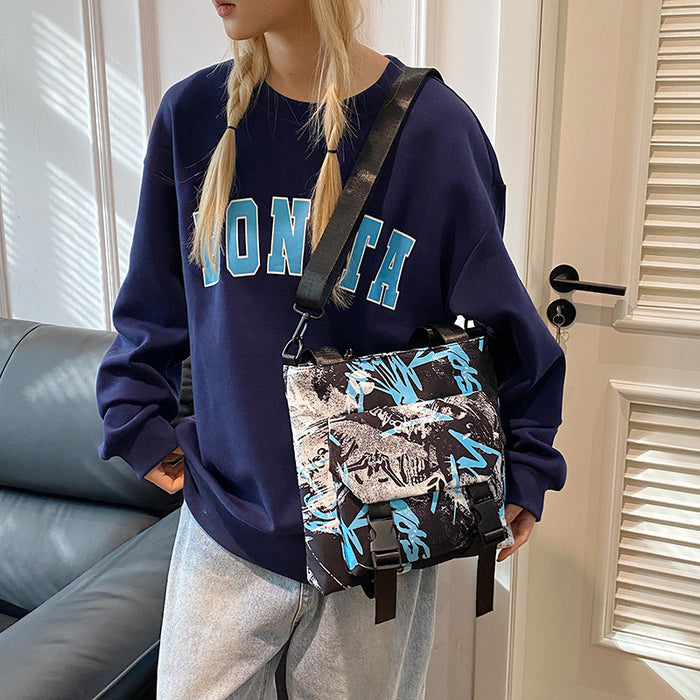 Wholesale Fashionable and casual versatile printed Oxford cloth bag, large capacity lightweight shoulder bag, trendy and versatile bag, new style