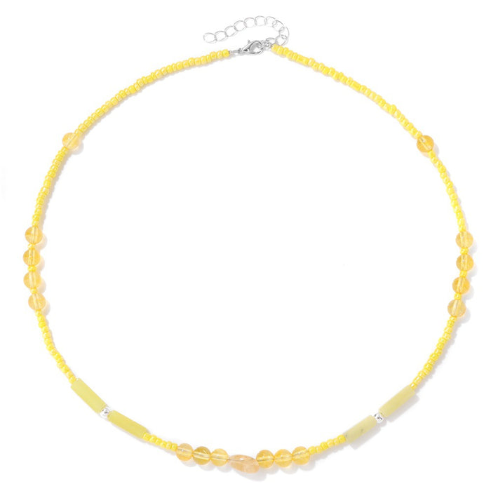 Wholesale Stone bead necklace with colorful small beads choker necklace