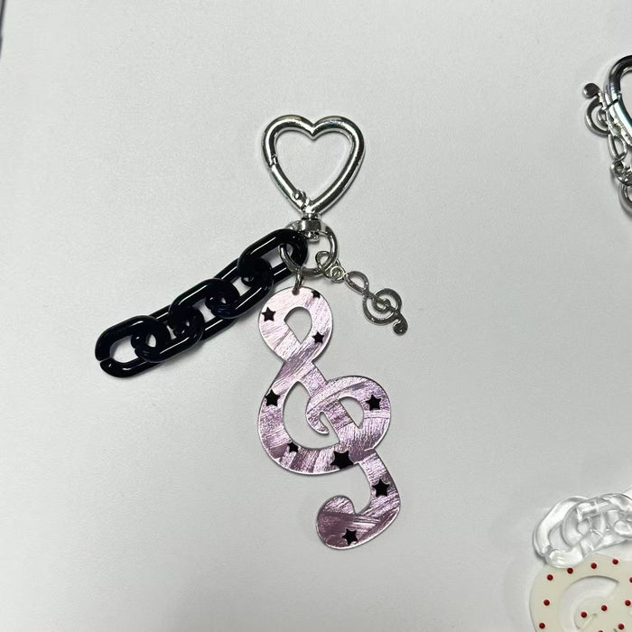 Wholesale Polka dot striped musical note star keychain