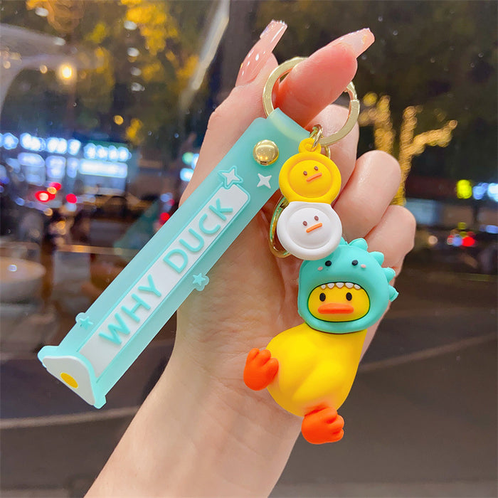 Wholesale Creative Cartoon Crooked-Neck Duck Fun Keychain