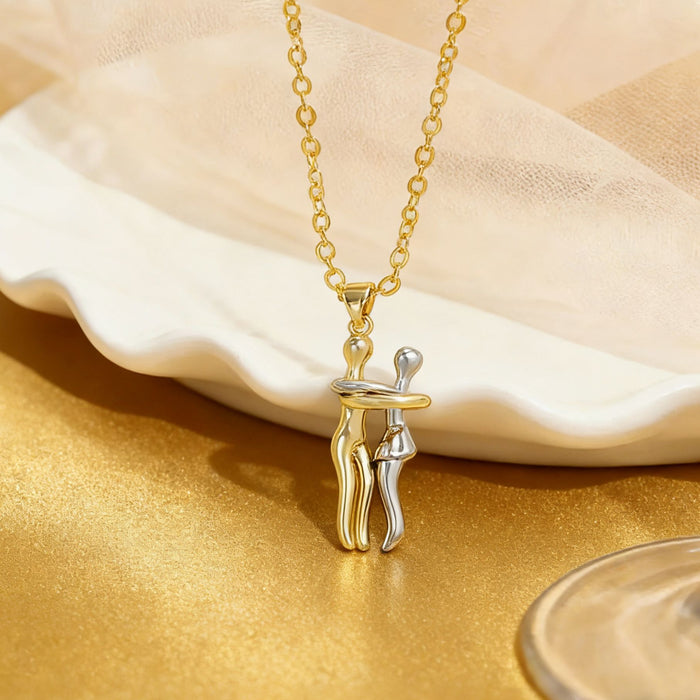Wholesale Creative Jewelry Couple Hug Necklace For Valentine' s Day