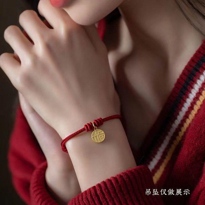 Wholesale Semi finished woven string with beads, gold jewelry pendant, double linked bracelet, hand woven