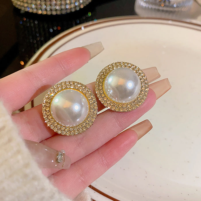 Wholesale Pearl and Cat' s Eye Stud Earrings