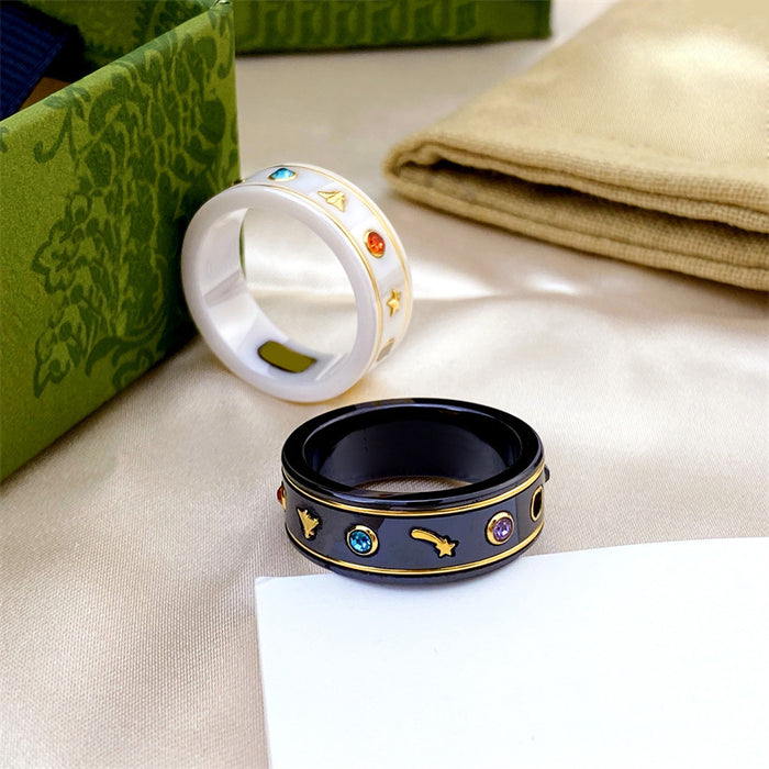 Wholesale Bee Planet Ceramic Ring JDC-RS-QingC003