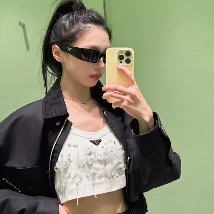 Wholesale  curved glasses women's anti-ultraviolet sunglasses sunglasses men's round face trend