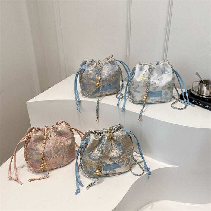 Wholesale New fashionable embroidered bucket bag, niche, simple, high-end crossbody bag