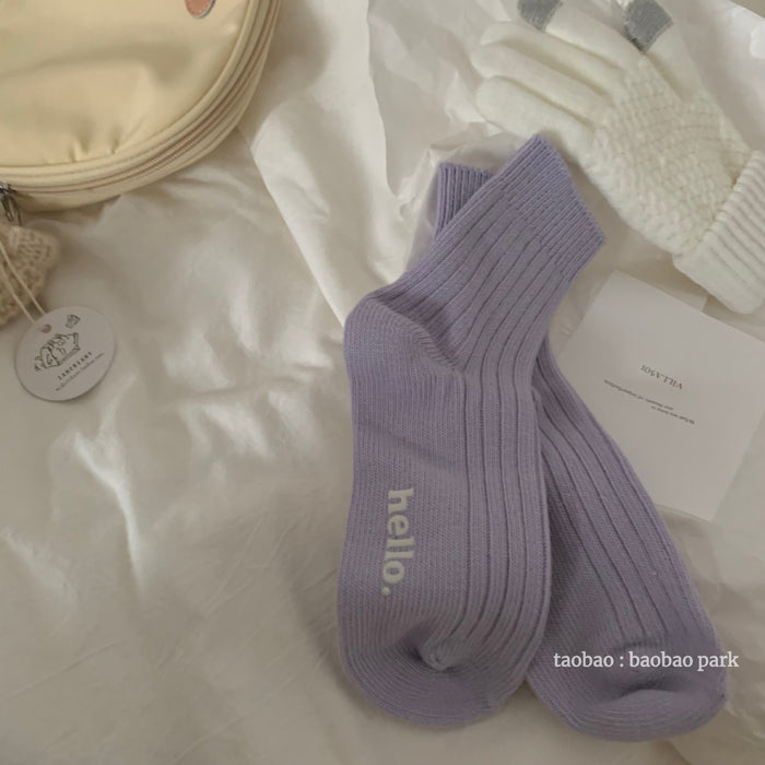 Wholesale Cute mid length socks, colorful base socks, versatile socks