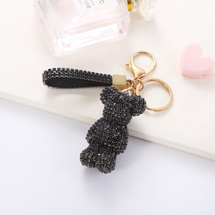 Wholesale Cartoon Rhinestone  Plush Keychain Cute Key Ring