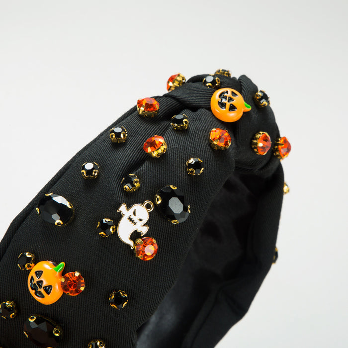 Wholesale Halloween Ghost Pumpkin Fabric Wide Brim Headband JDC-HD-HM029