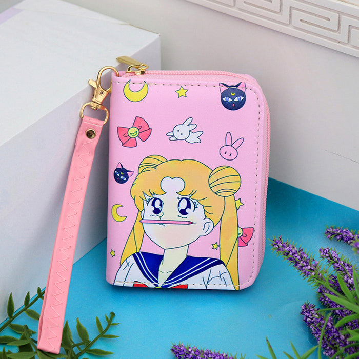 Wholesale fresh cartoon princess children's girls short portable coin purse