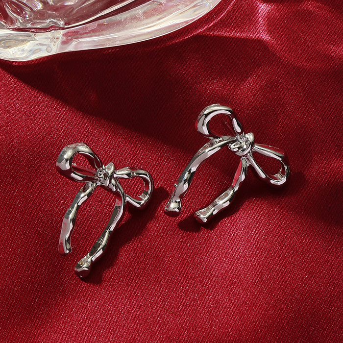 Wholesale Butterfly knot earrings, simple and fashionable, smooth and elegant earrings