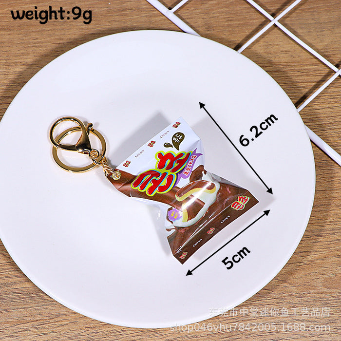 Wholesale New snack bag pendant with simulated miniature rubber candy key pendant