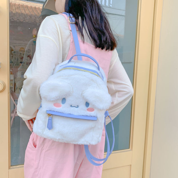 Wholesale Cartoon White Dog Plush Backpack Cute Big-Eared Dog Pink Rabbit