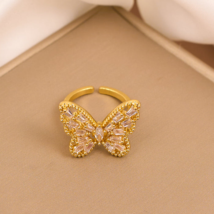 Wholesale Zircon Open Butterfly Ring