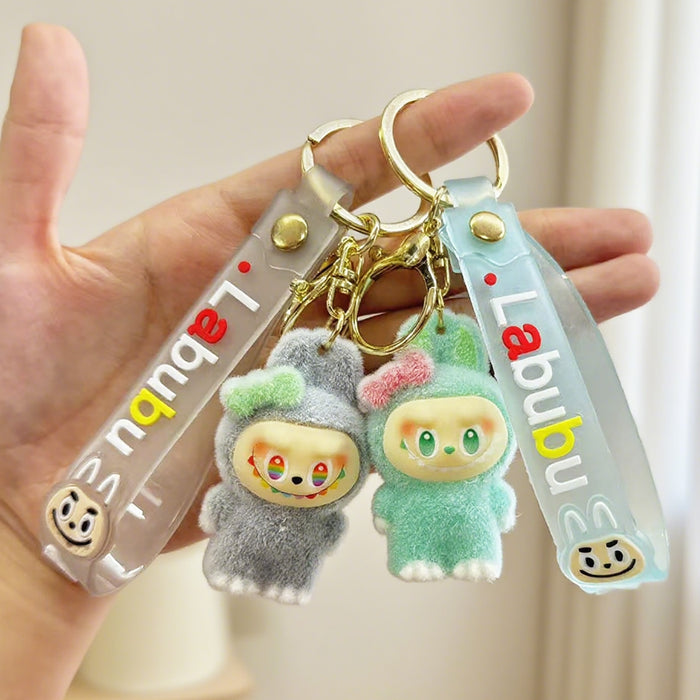 Wholesale Macaron-colored flocking keychain pendant