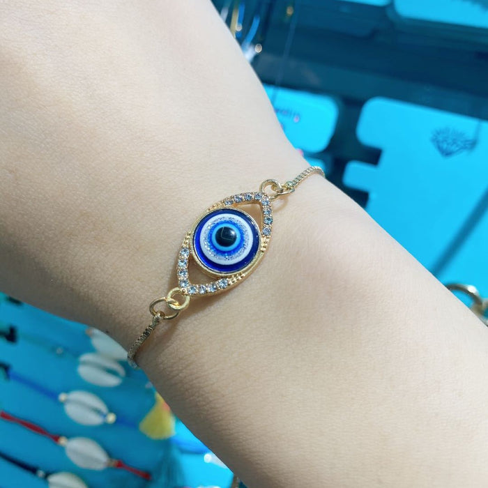 Wholesale Devil' s Eye Drill Adjustable Chain Bracelet