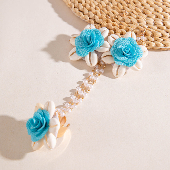 Wholesale Flower Shell Bracelet Vacation Style Imitation Pearl Fashion Handmade