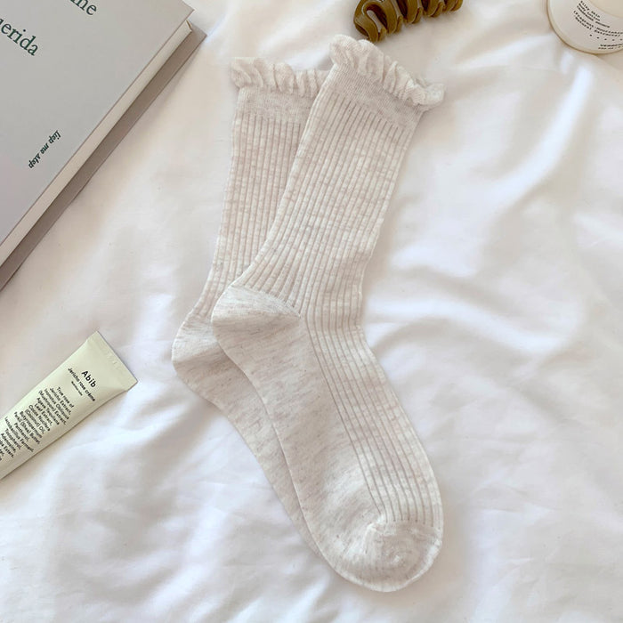 Wholesale Socks with thin midsole, vertical stripes, mesh, breathable bubbles, ribbed mouth, fashionable stacking socks