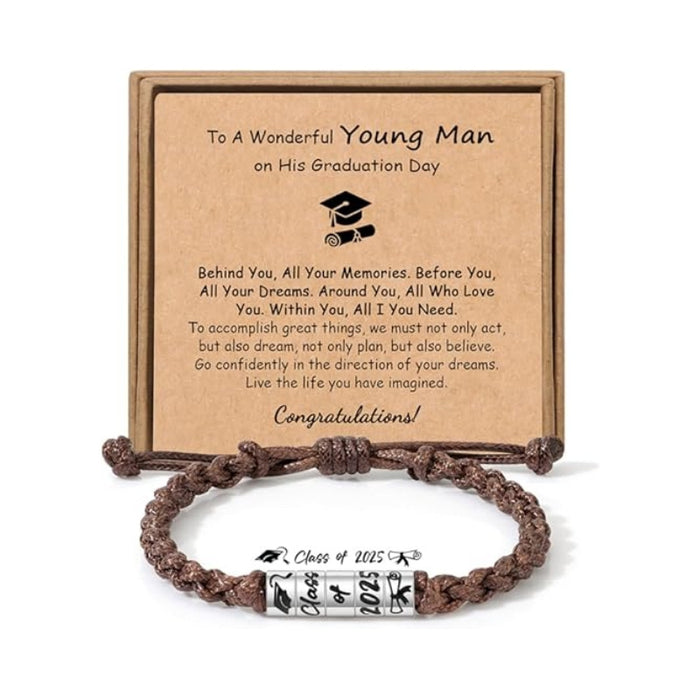 Wholesale New Brown Stainless Steel Flat Bracelet Hand Woven Men's Bracelet